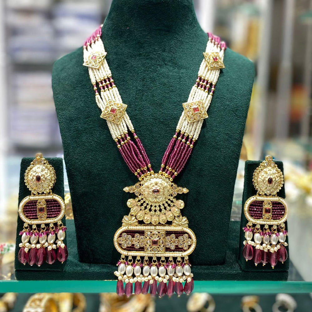 Manisha Jewellery Elegance Pota Stone Pearl And Beads Necklace Set