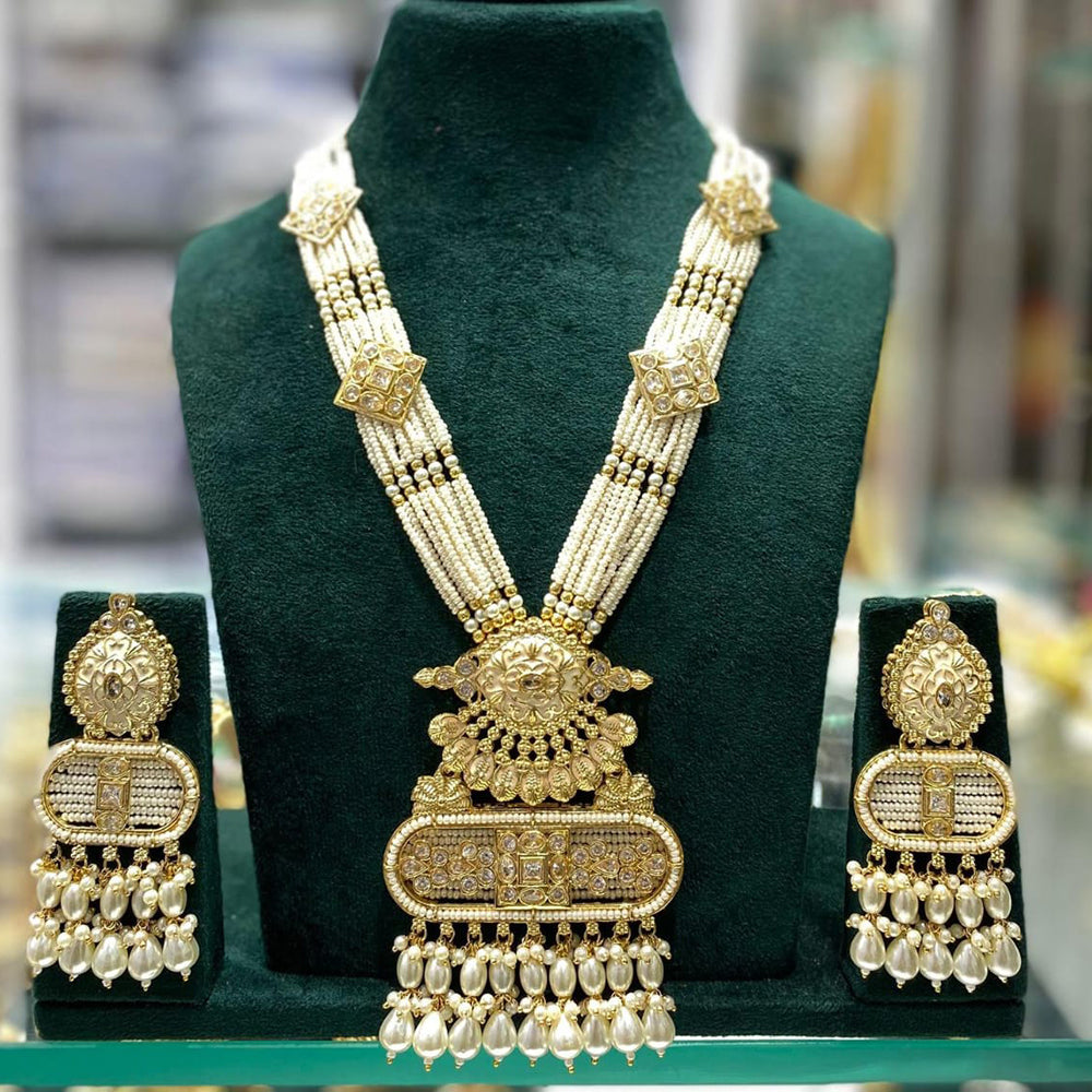 Manisha Jewellery Elegance Pota Stone Pearl And Beads Necklace Set