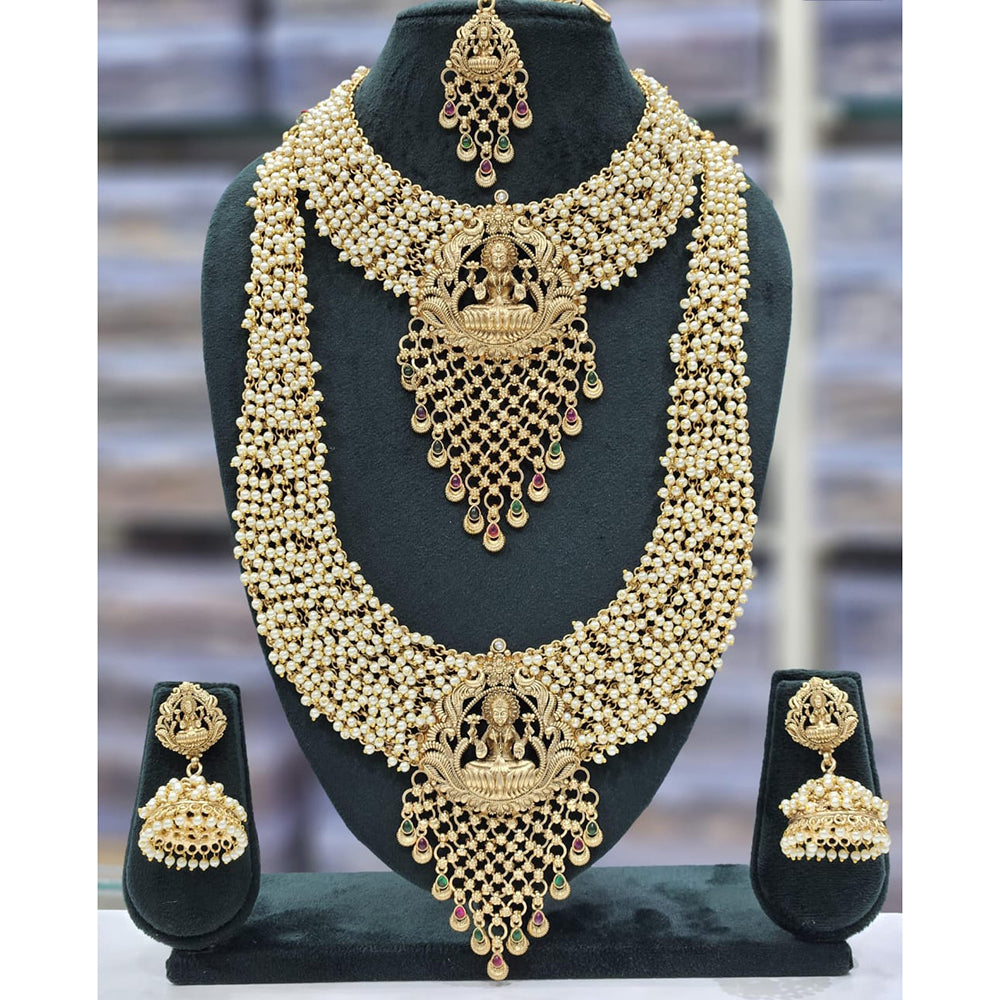 Manisha Jewellery Refined Radiance Pearl Double Necklace Set