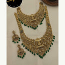 Manisha Jewellery Elegance Glow Pota Stone And Pearl Temple Double Necklace Set