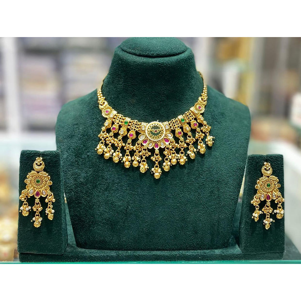 Manisha Jewellery Urban Ethnic Pota Stone And Pearl Necklace Set