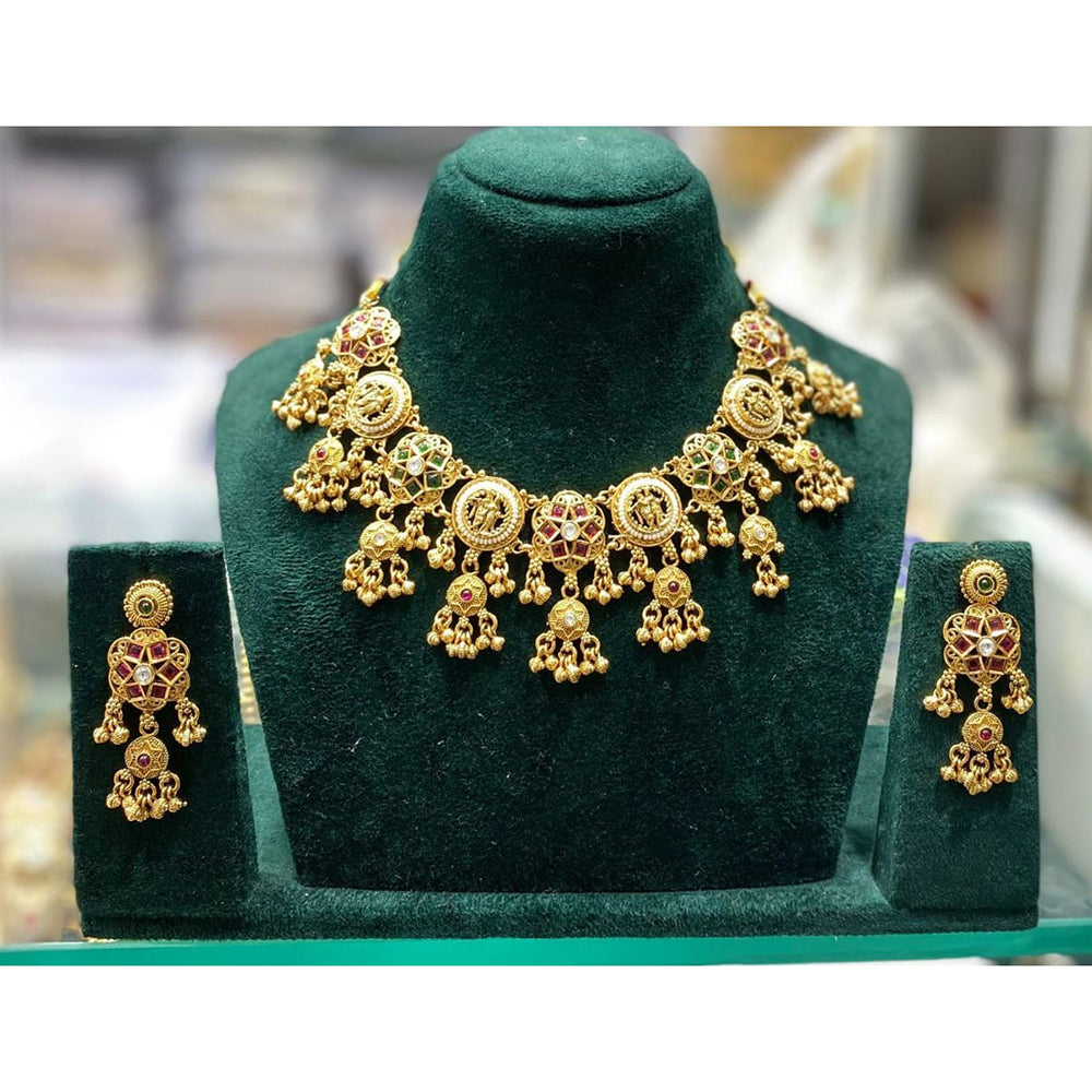 Manisha Jewellery Urban Ethnic Pota Stone And Pearl Necklace Set