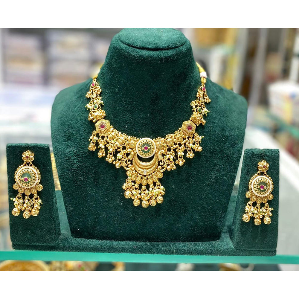 Manisha Jewellery Urban Ethnic Pota Stone And Pearl Necklace Set