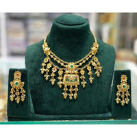 Manisha Jewellery Urban Ethnic Pota Stone And Pearl Necklace Set