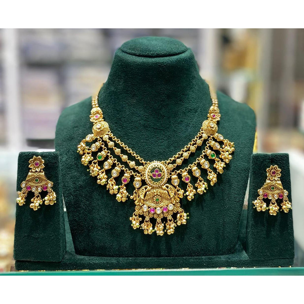 Manisha Jewellery Urban Ethnic Pota Stone And Pearl Necklace Set