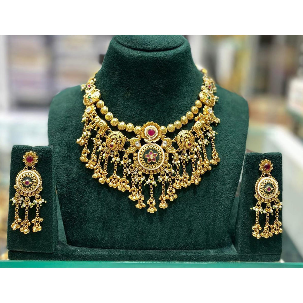 Manisha Jewellery Urban Ethnic Pota Stone And Pearl Necklace Set