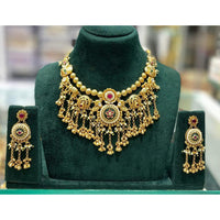 Manisha Jewellery Urban Ethnic Pota Stone And Pearl Necklace Set