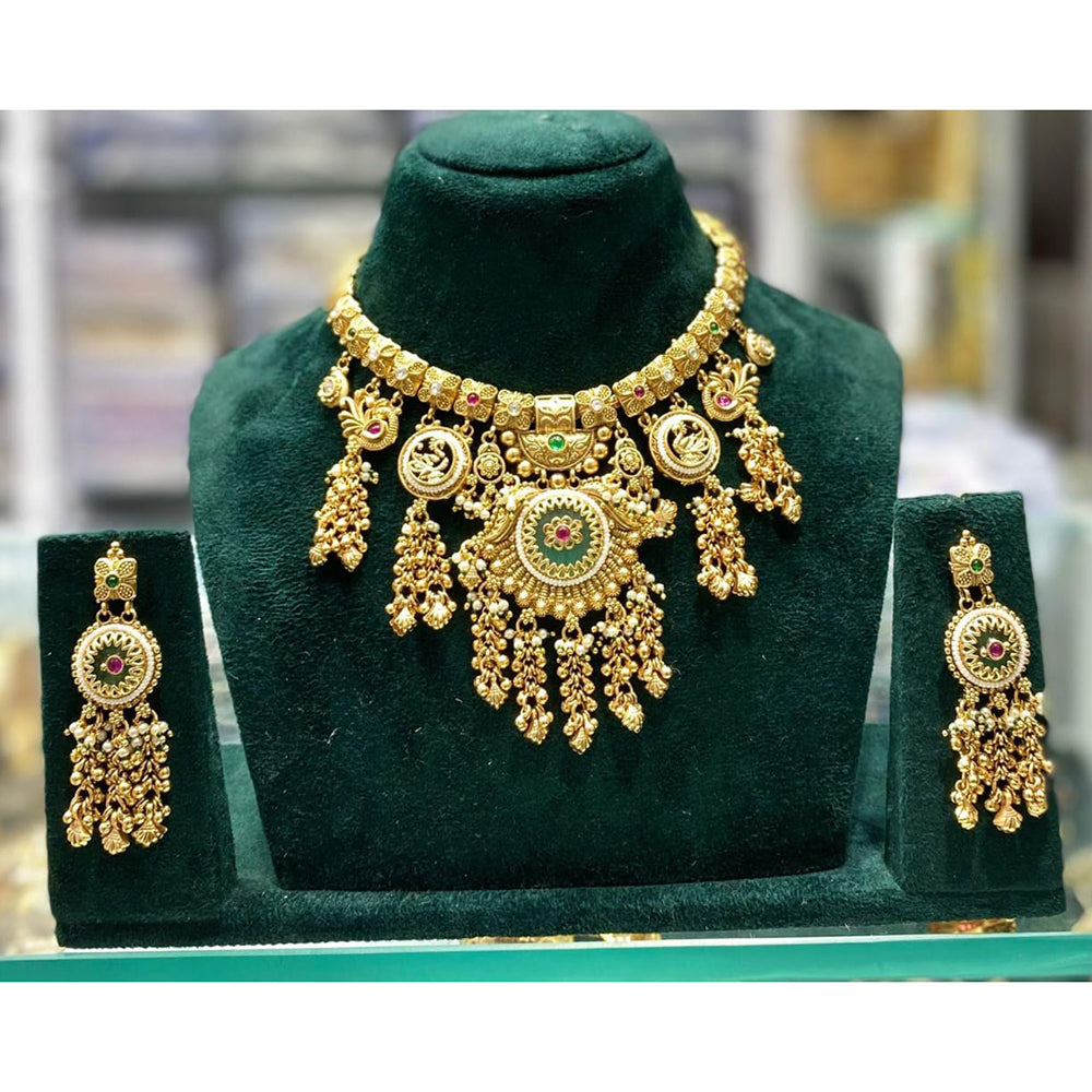 Manisha Jewellery Urban Ethnic Pota Stone And Pearl Necklace Set