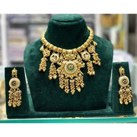 Manisha Jewellery Urban Ethnic Pota Stone And Pearl Necklace Set
