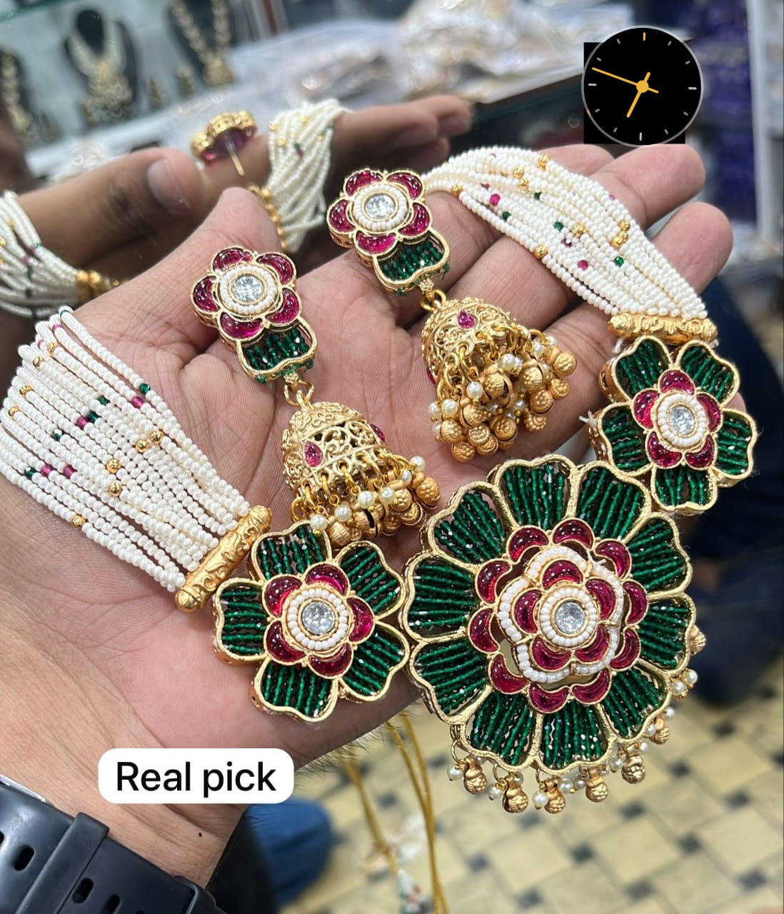 Manisha Jewellery Refined Glow Pota Kundan And Pearl Necklace Set