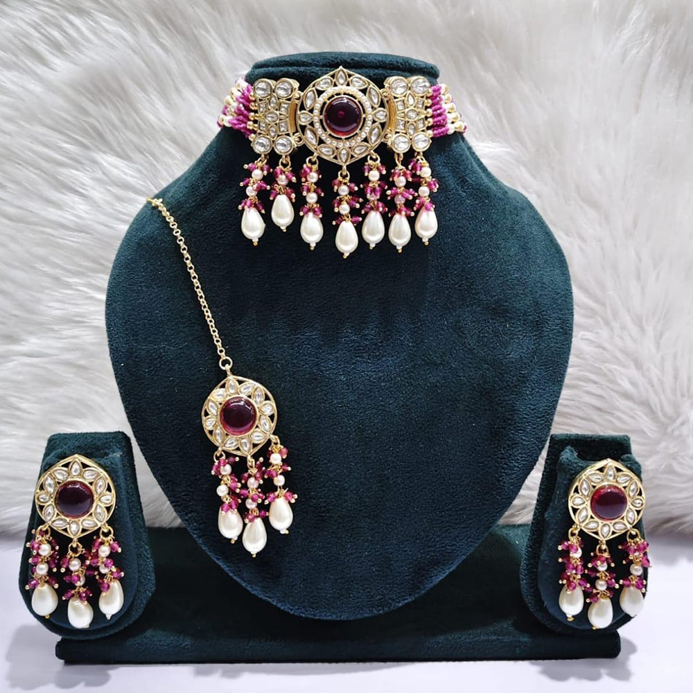Manisha Jewellery Timeless Pota Kundan And Pearl Choker Necklace Set