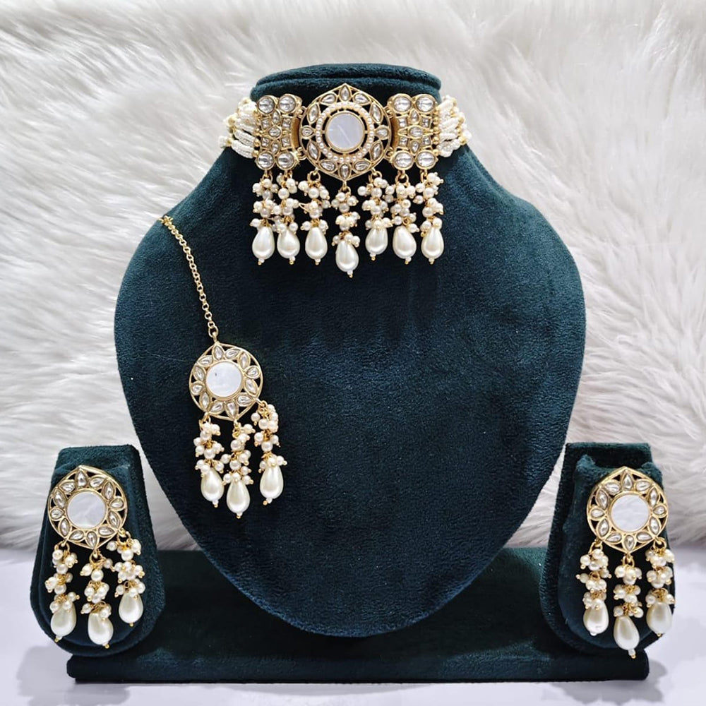 Manisha Jewellery Timeless Pota Kundan And Pearl Choker Necklace Set