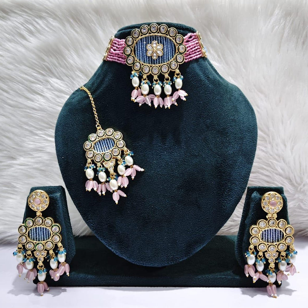 Manisha Jewellery Timeless Pota Kundan And Pearl Choker Necklace Set