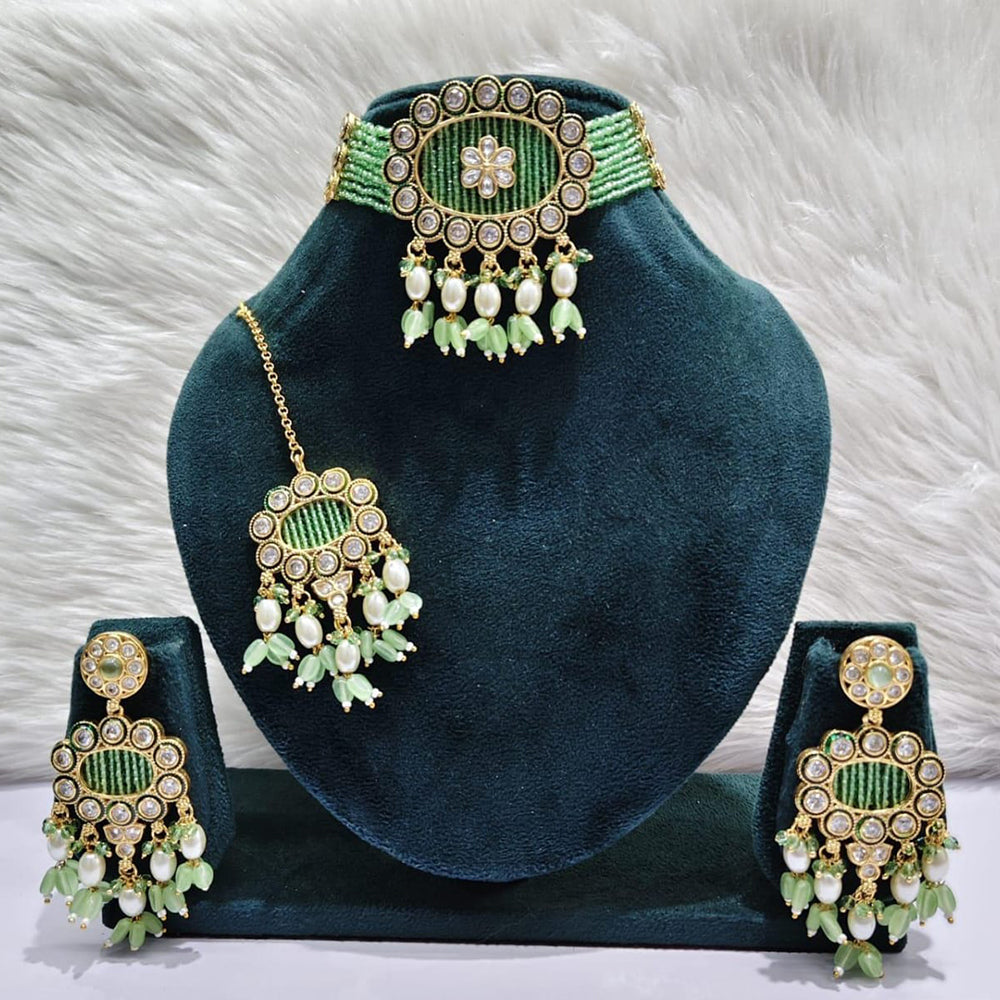 Manisha Jewellery Timeless Pota Kundan And Pearl Choker Necklace Set