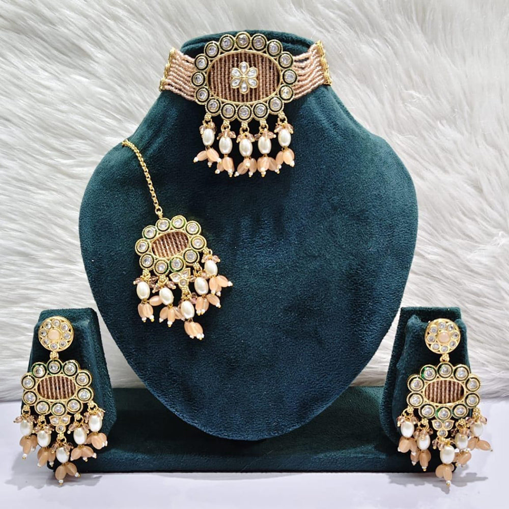 Manisha Jewellery Timeless Pota Kundan And Pearl Choker Necklace Set
