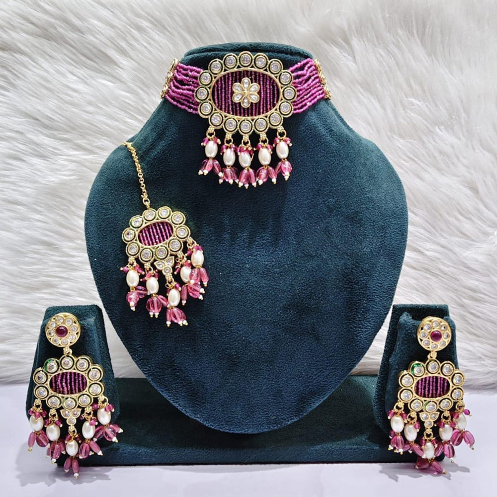 Manisha Jewellery Timeless Pota Kundan And Pearl Choker Necklace Set