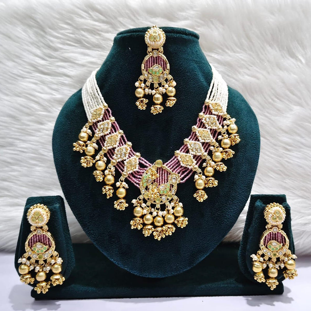 Manisha Jewellery Timeless Pota Kundan And Pearl Necklace Set