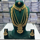 Manisha Jewellery Royal Heritage Pota Stone And Pearl Double Necklace Set