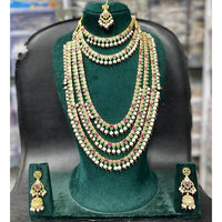 Manisha Jewellery Royal Heritage Pota Stone And Pearl Double Necklace Set