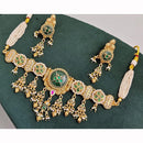 Manisha Jewellery Royal Sparkle Pota Kundan And Pearl Necklace Set
