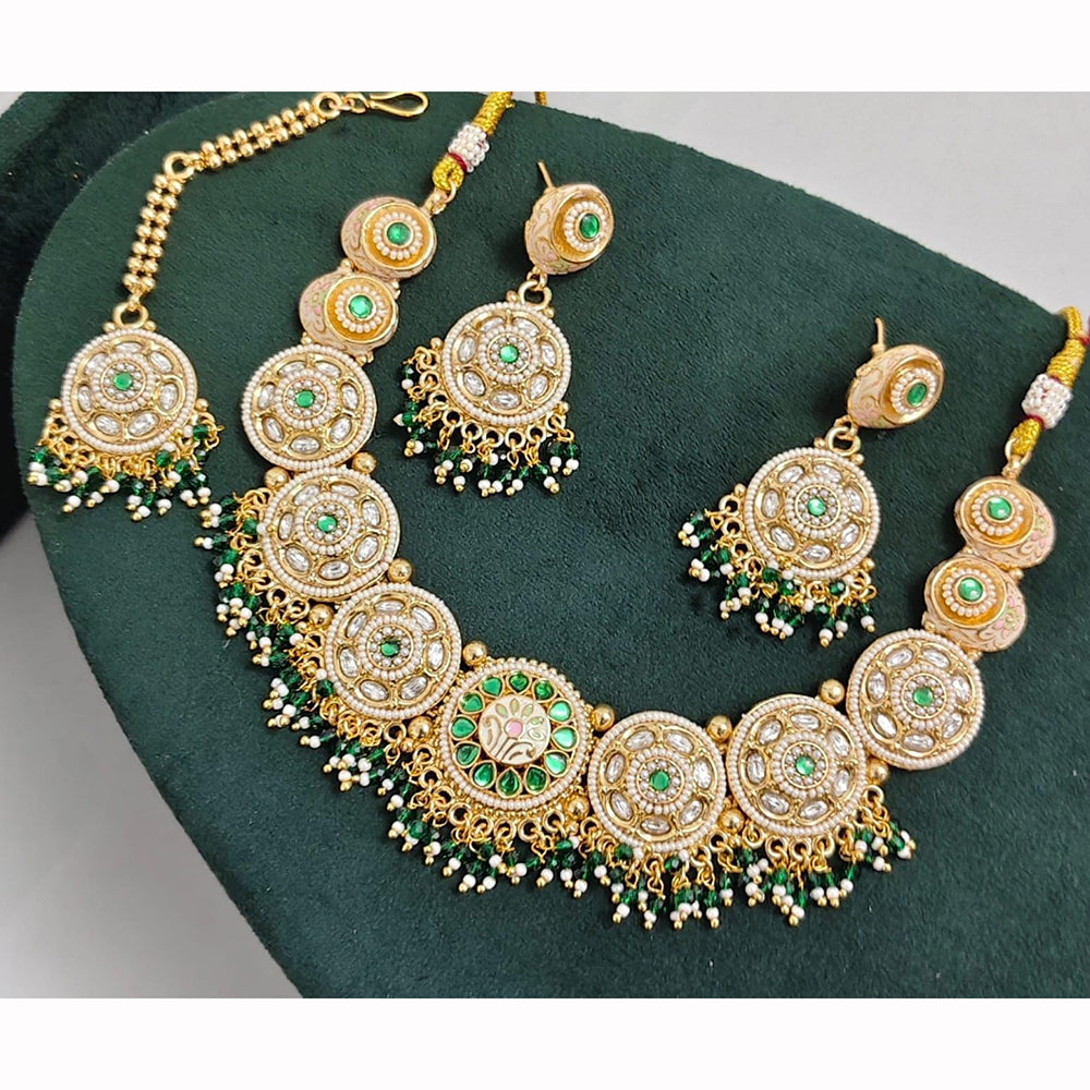 Manisha Jewellery Royal Sparkle Pota Kundan And Pearl Necklace Set