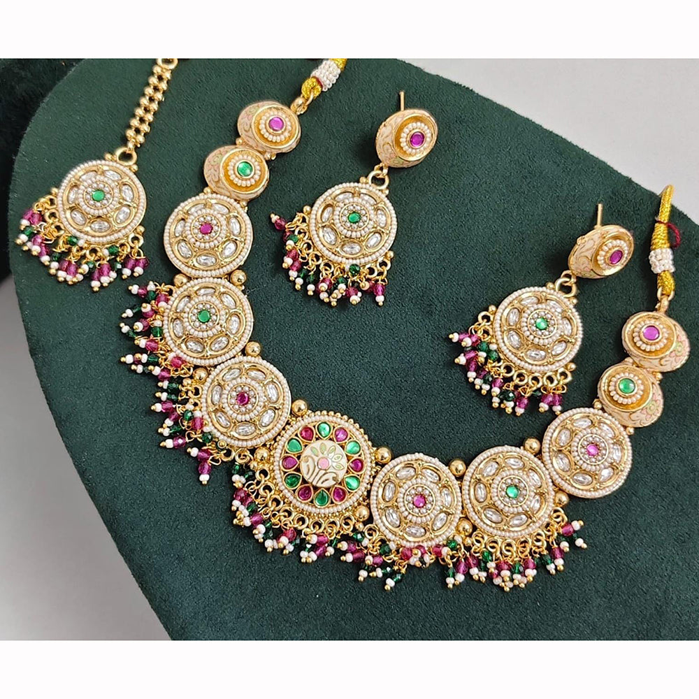 Manisha Jewellery Royal Sparkle Pota Kundan And Pearl Necklace Set