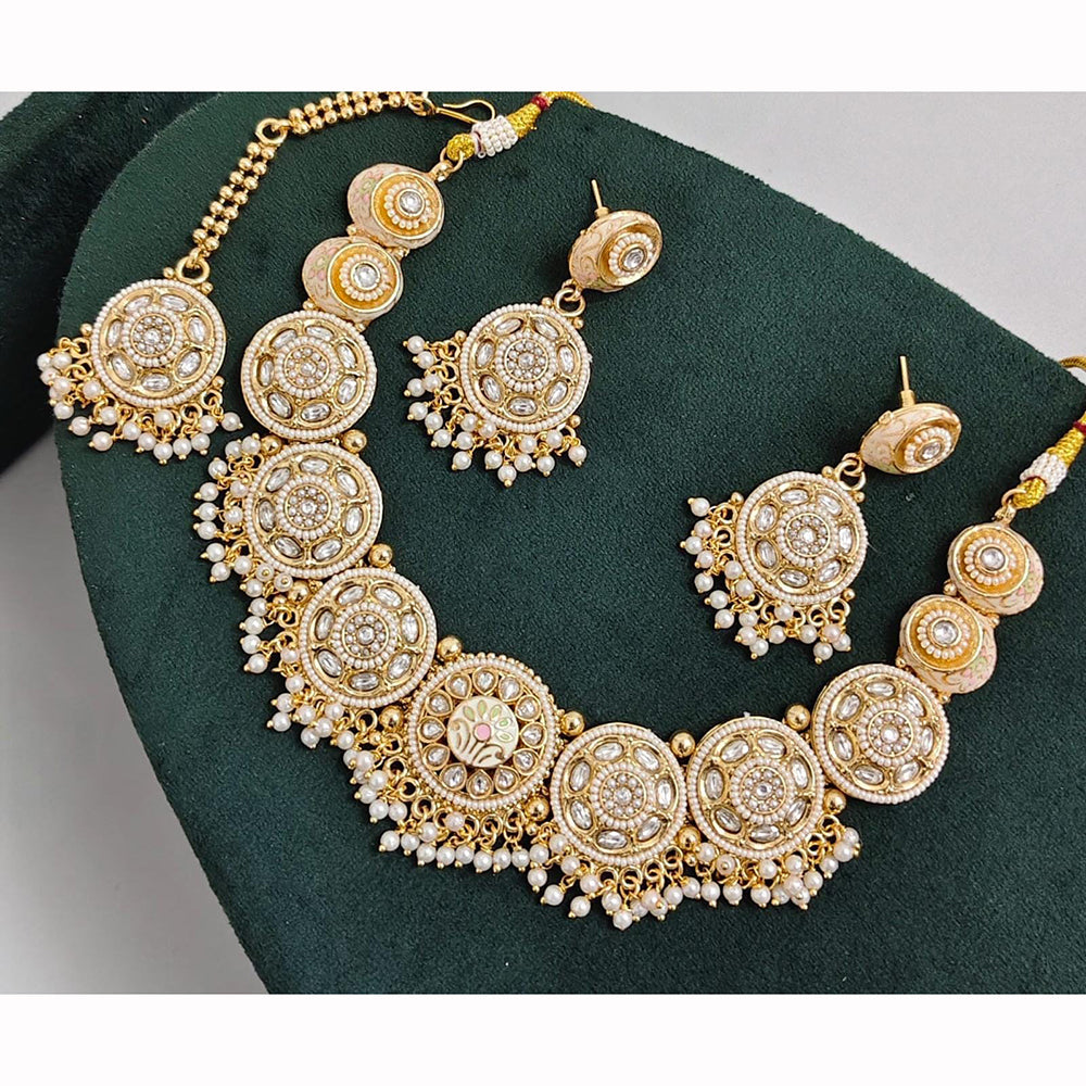 Manisha Jewellery Royal Sparkle Pota Kundan And Pearl Necklace Set