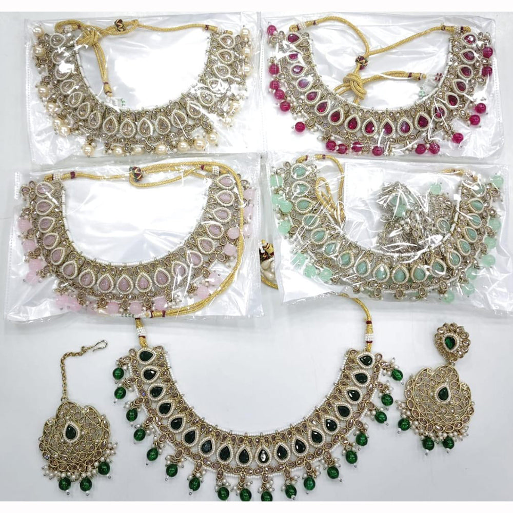 Manisha Jewellery Royal Glam Crystal Stone And Pearl Necklace Set