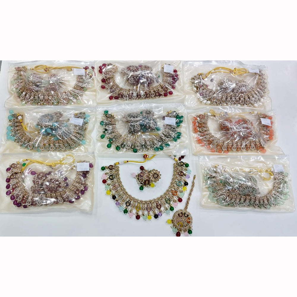 Manisha Jewellery Royal Glam Crystal Stone And Pearl Necklace Set