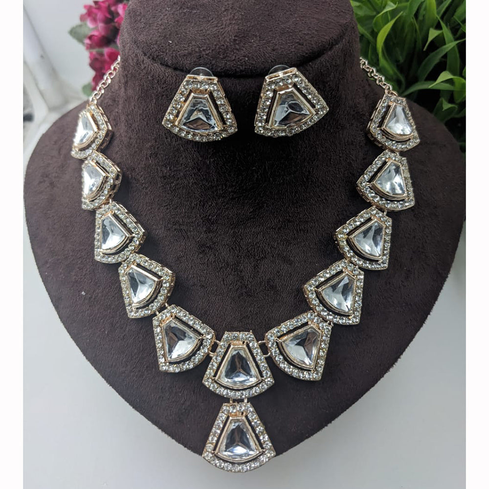 Manisha Jewellery Royal Austrian And Kundan Stone Necklace Set