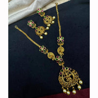 Manisha Jewellery Classic Temple With Pota Stone And Pearls Necklace Set 