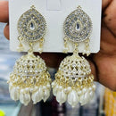 Manisha Jewellery Antique Finish Austrian Stone Pearl Jhumki Earrings