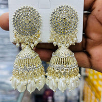 Manisha Jewellery Antique Finish Austrian Stone Pearl Jhumki Earrings
