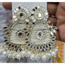Manisha Jewellery Designer Mirror Work Pearl Hanging Earrings