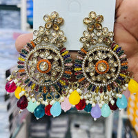 Manisha Jewellery Trendy Crystal Stone And Multicolor Pearl Hanging Earrings