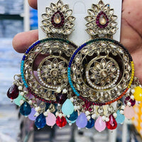 Manisha Jewellery Trendy Crystal Stone And Multicolor Pearl Hanging Earrings