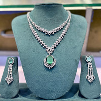 Manisha Jewellery Designer American Diamond Necklace Set