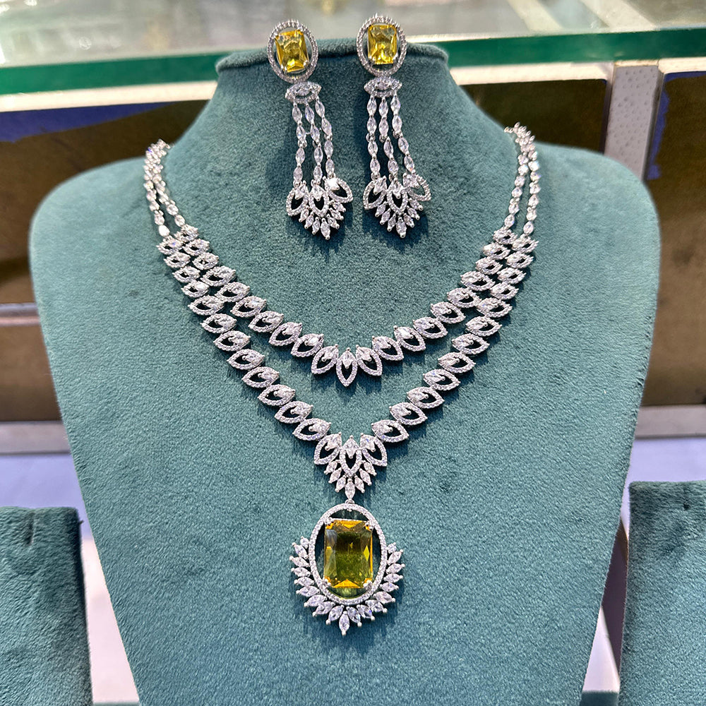 Manisha Jewellery Designer American Diamond Necklace Set