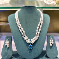 Manisha Jewellery Designer American Diamond And Pearl Necklace Set