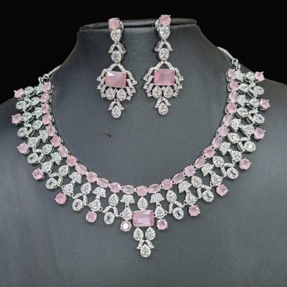 Manisha Jewellery Designer American Diamond Necklace Set