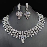 Manisha Jewellery Designer American Diamond Necklace Set