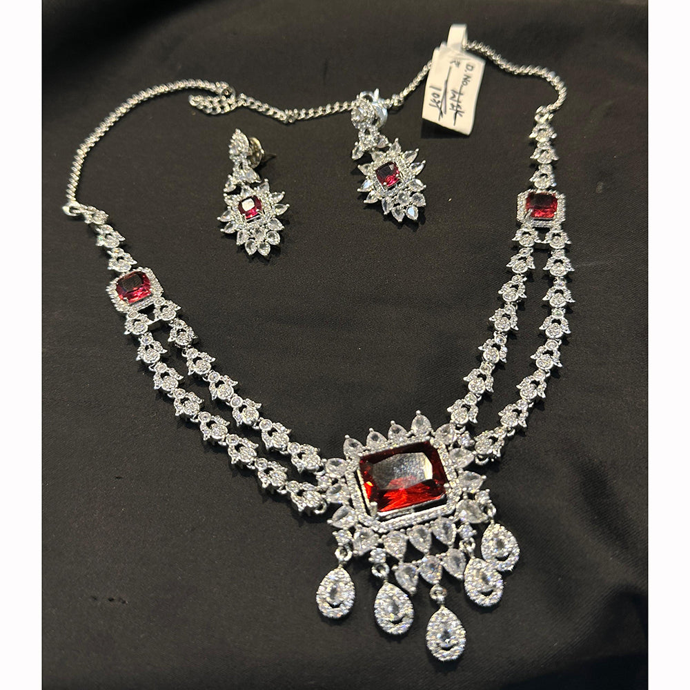 Manisha Jewellery Designer American Diamond Necklace Set