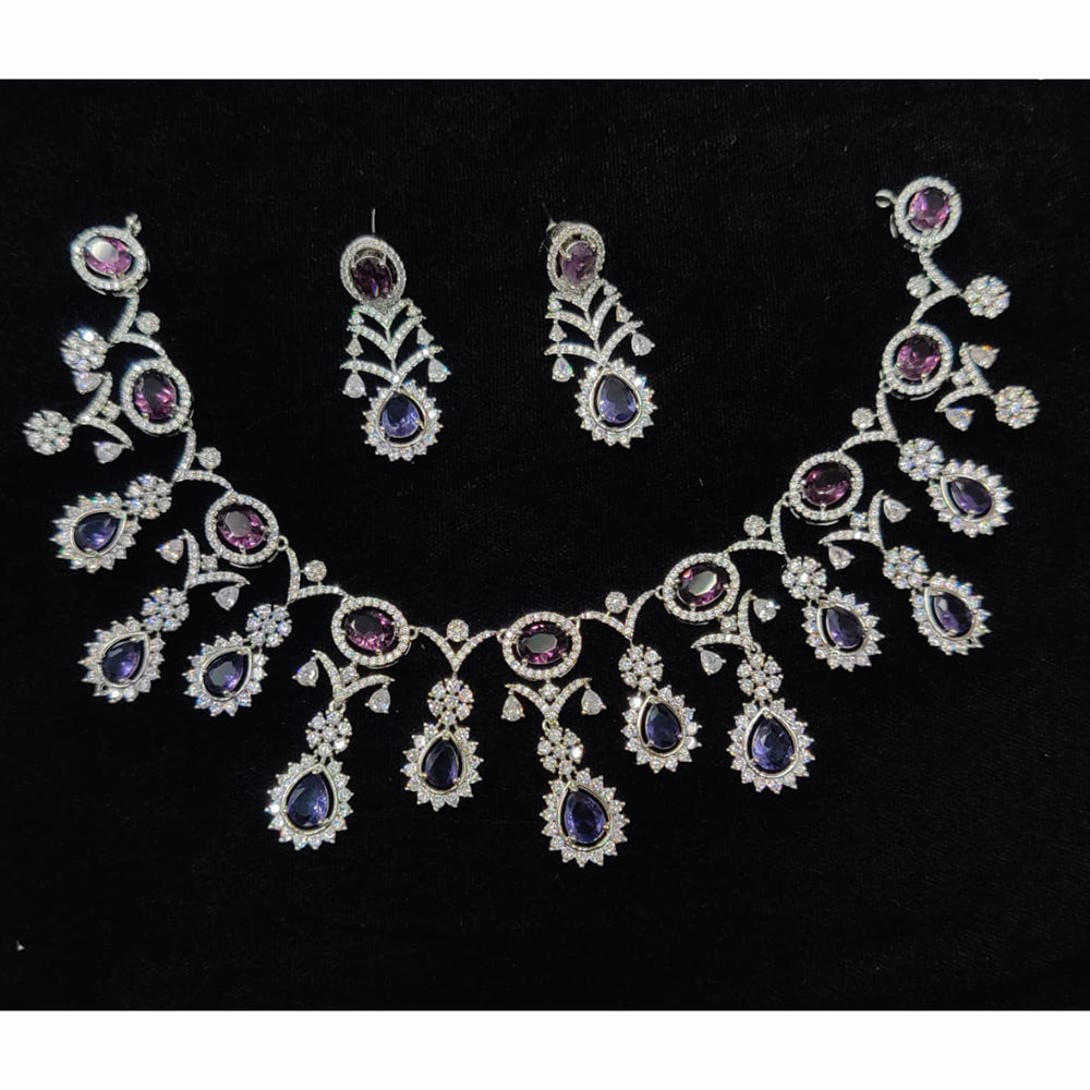 Manisha Jewellery Designer American Diamond Necklace Set