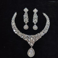 Manisha Jewellery Designer American Diamond Necklace Set