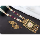 Manisha Jewellery Premium Pota Stone And Pearl Long Necklace Set