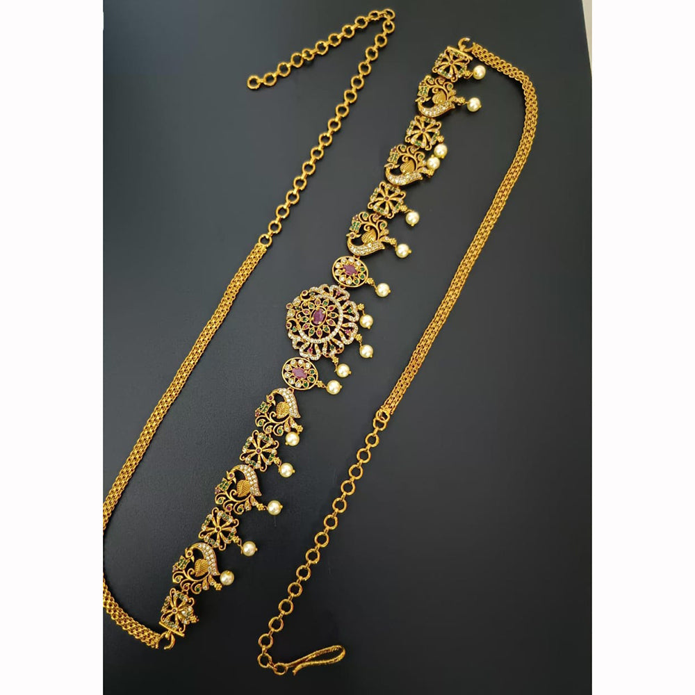 Manisha Jewellery Luxury Crysal And Austrian Stone Pearl Bridal Kamarbandh