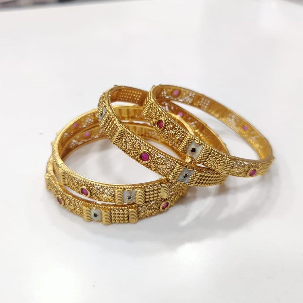 Manisha Jewellery Premium Pota Stone And Meenakari Bangles Set
