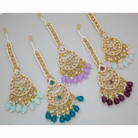 Manisha Jewellery Classic Crystal Stone And Pearl Maangtikka