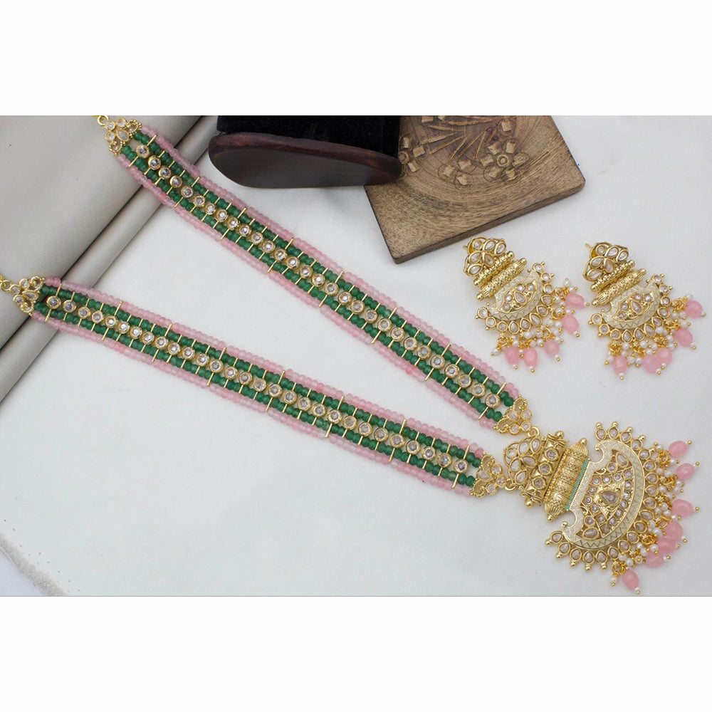 Manisha Jewellery Royal Look Crystal Pearl Meenakari Jewellery Set