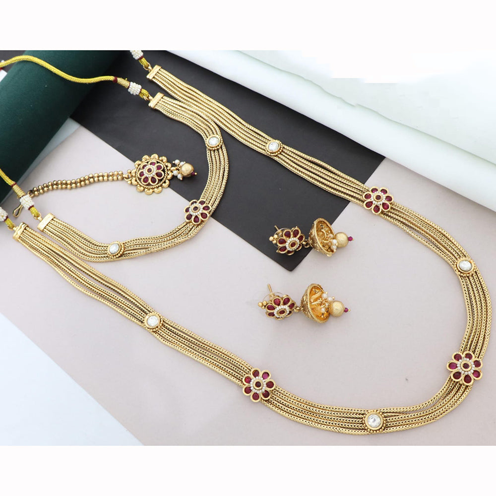 Manisha Jewellery Designer Pota Stone Twin Necklace Set
